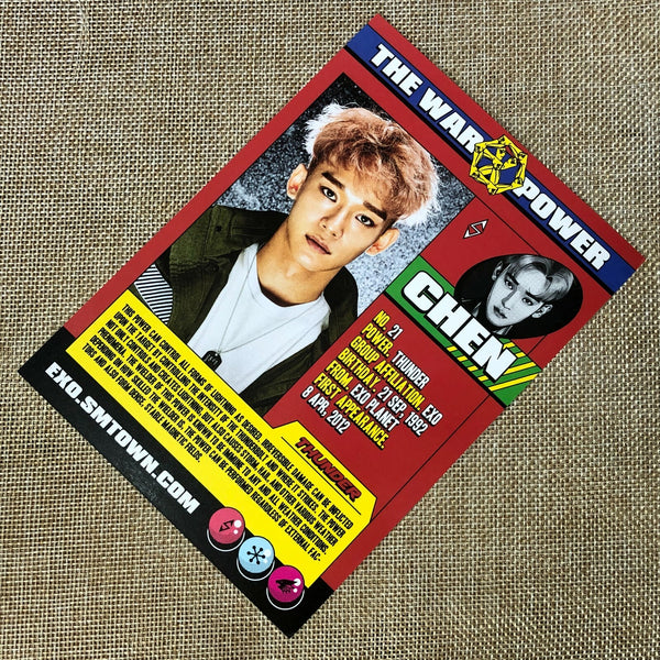 EXO CHEN #1 [THE WAR : The Power of Music] Official Postcard Photo / New / Gift