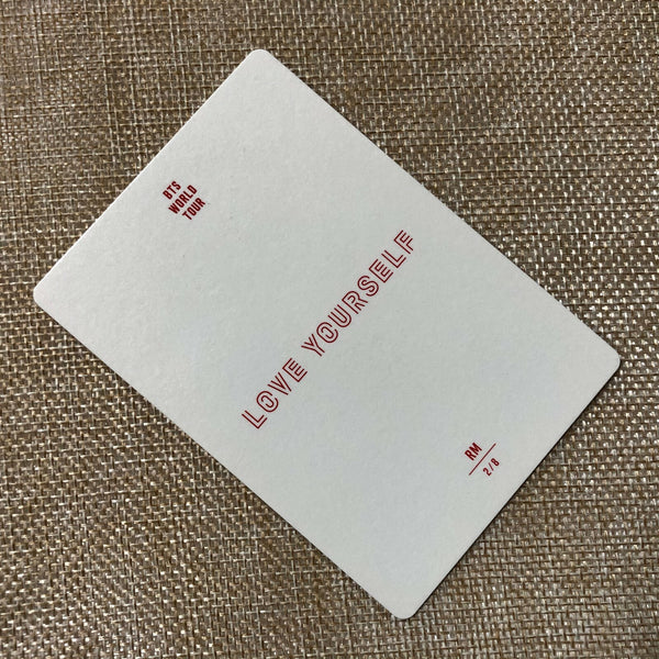 BTS RM 2/8 [ Love Yourself World Tour ] Official Mini Photocard / New / Gift