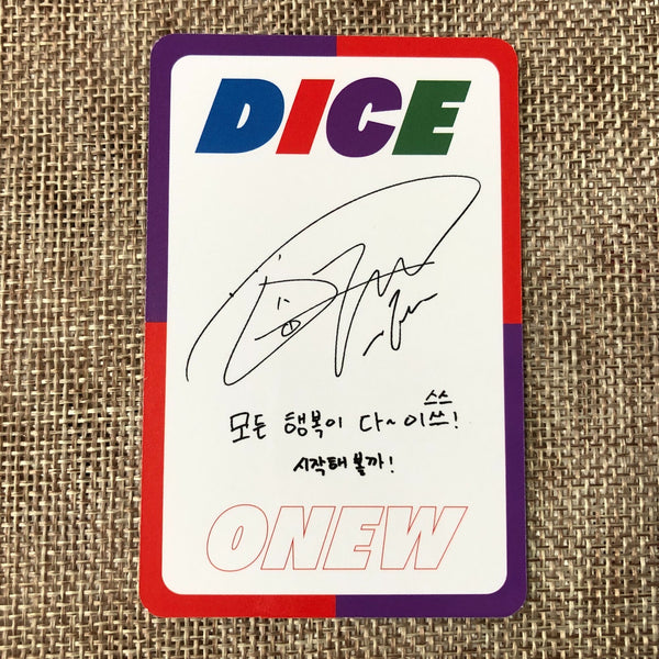 SHINEE ONEW [ DICE ] Official Photocard, 2nd Mini Photobook Ver / New / Gift