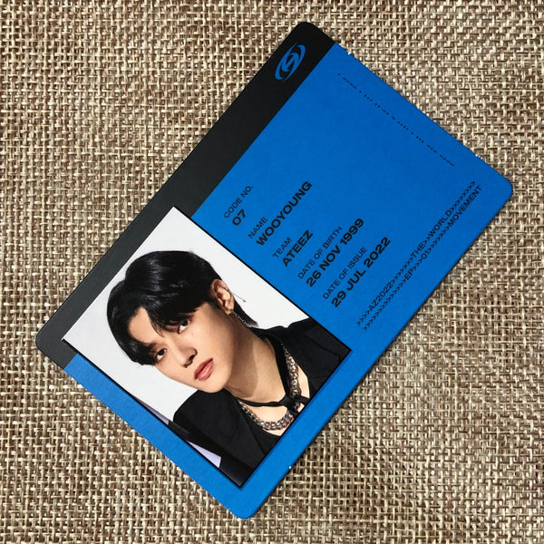 ATEEZ WOOYOUNG [THE WORLD EP.1 : MOVEMENT] Official ID Card Photocard, A Ver.