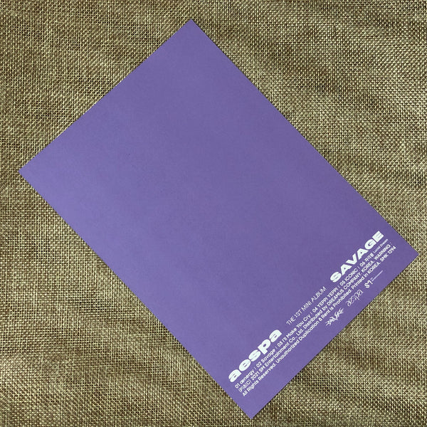 AESPA KARINA [ SAVAGE ] Official Postcard, 1st Mii / New / Gift