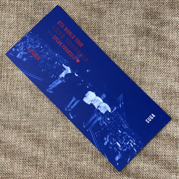 BTS SUGA [ Speak Yourself World Tour London DVD ] Official Bookmark / New / Gift
