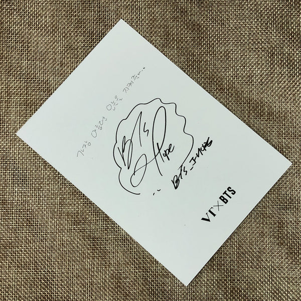 BTS J-HOPE [ VT Cosmetics Sign Message ] Official Postcard / New / Gift