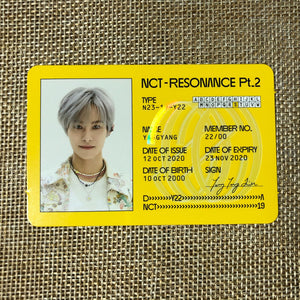 NCT2020 YANGYANG [RESONANCE Pt.2 Departure] Official Photocard, ID Card / Gift