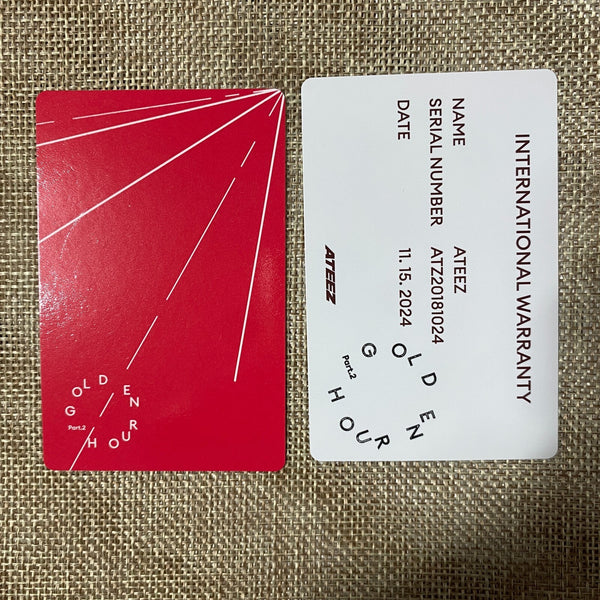ATEEZ [Golden Hour Part. 2] All Member Signed Promo Album, Message Full Set /+G