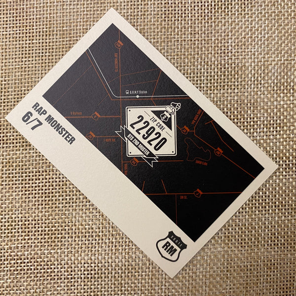 BTS RM 6/7 [ ARMY 2nd Muster ZIP CODE 22920 Official Mini Photocard ] NEW/+G