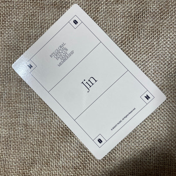 BTS JIN [GLOBAL FANCLUB 9th ARMY MEMBERSHIP KIT] Official Photocard / New / Gift