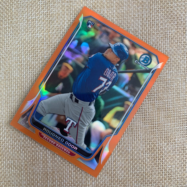 2014 Bowman Chrome Orange Refractor #23 Rougned Odor 9 of 25 / Mint / Gift
