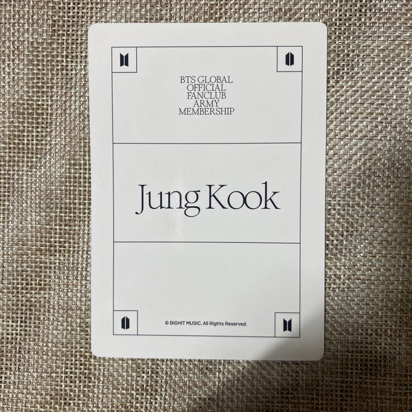 BTS JUNGKOOK [GLOBAL FANCLUB 9th ARMY MEMBERSHIP KIT] Official Photocard / Gift
