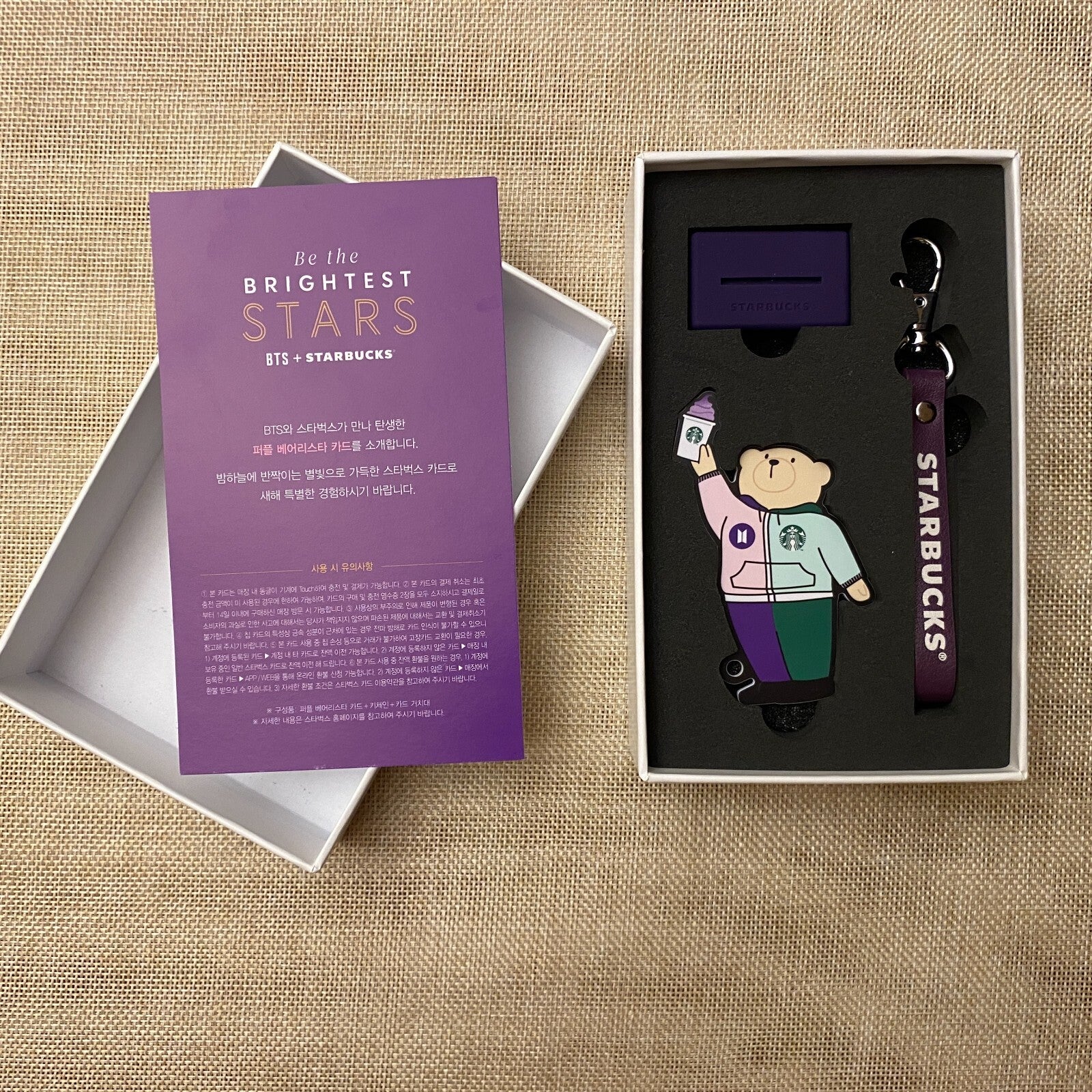 BTS [x Starbucks] Official Card Stand, Key Holder Set, Bearista / New, Rare /+G