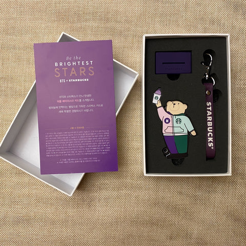 BTS [x Starbucks] Official Card Stand, Key Holder Set, Bearista / New, Rare /+G