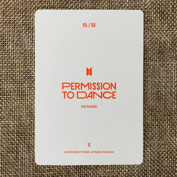 BTS V 5/8 [PTD PERMISSION TO DANCE ON STAGE] Official Mini Photocard / Gift