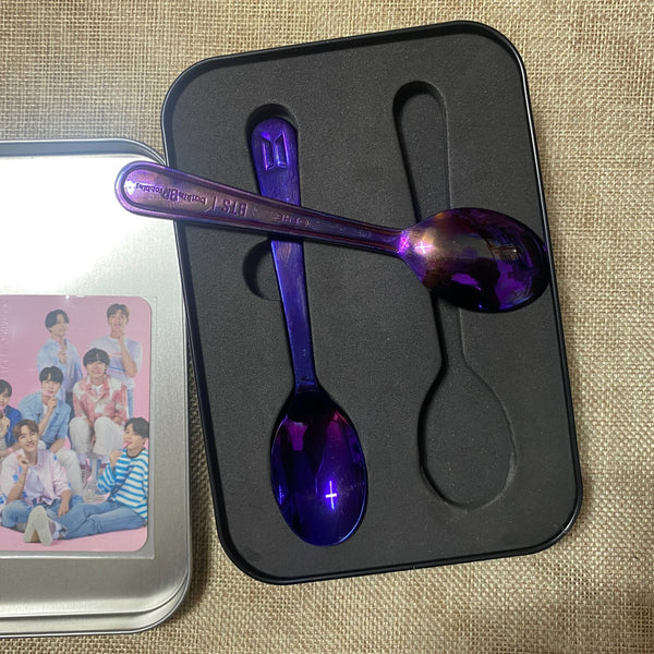 BTS #2 [BASKIN ROBBINS] Official Purple Ice Cream Spoon + Photocard / New, Rare
