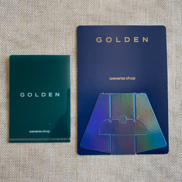 BTS JUNGKOOK [GOLDEN Album Weverse POB] Official Photo Stand, Photocard / Gift