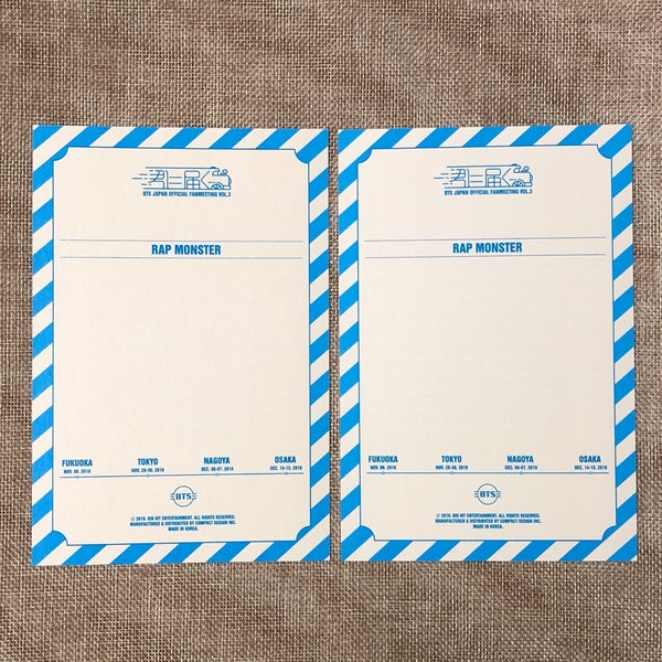 BTS RM [ JAPAN OFFICIAL FANMEETING VOL.3 ] Postcard Set / New / Gift