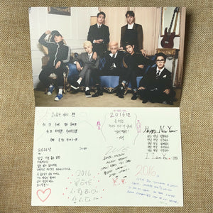 BTS GROUP [2016 Season's Greetings] Official Message Card Postcard / New / Gift