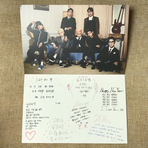 BTS GROUP [2016 Season's Greetings] Official Message Card Postcard / New / Gift