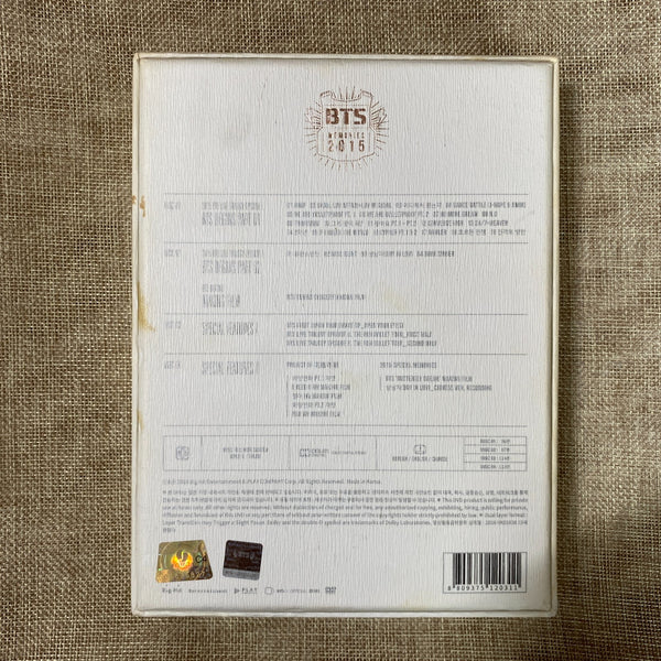 BTS [ Memories of 2015 ] Official DVD All / EN, CH, KR + Photobook / Used /GFT