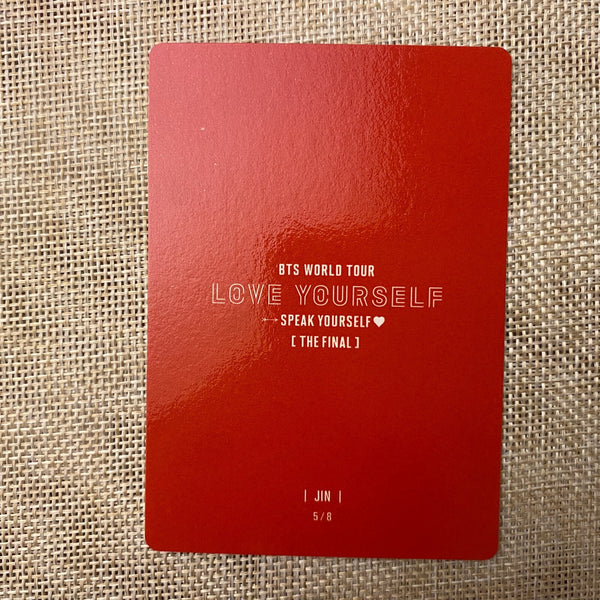 BTS JIN 5/8 [Speak Yourself The Final] Official Mini Photocard / New, Rare /+G