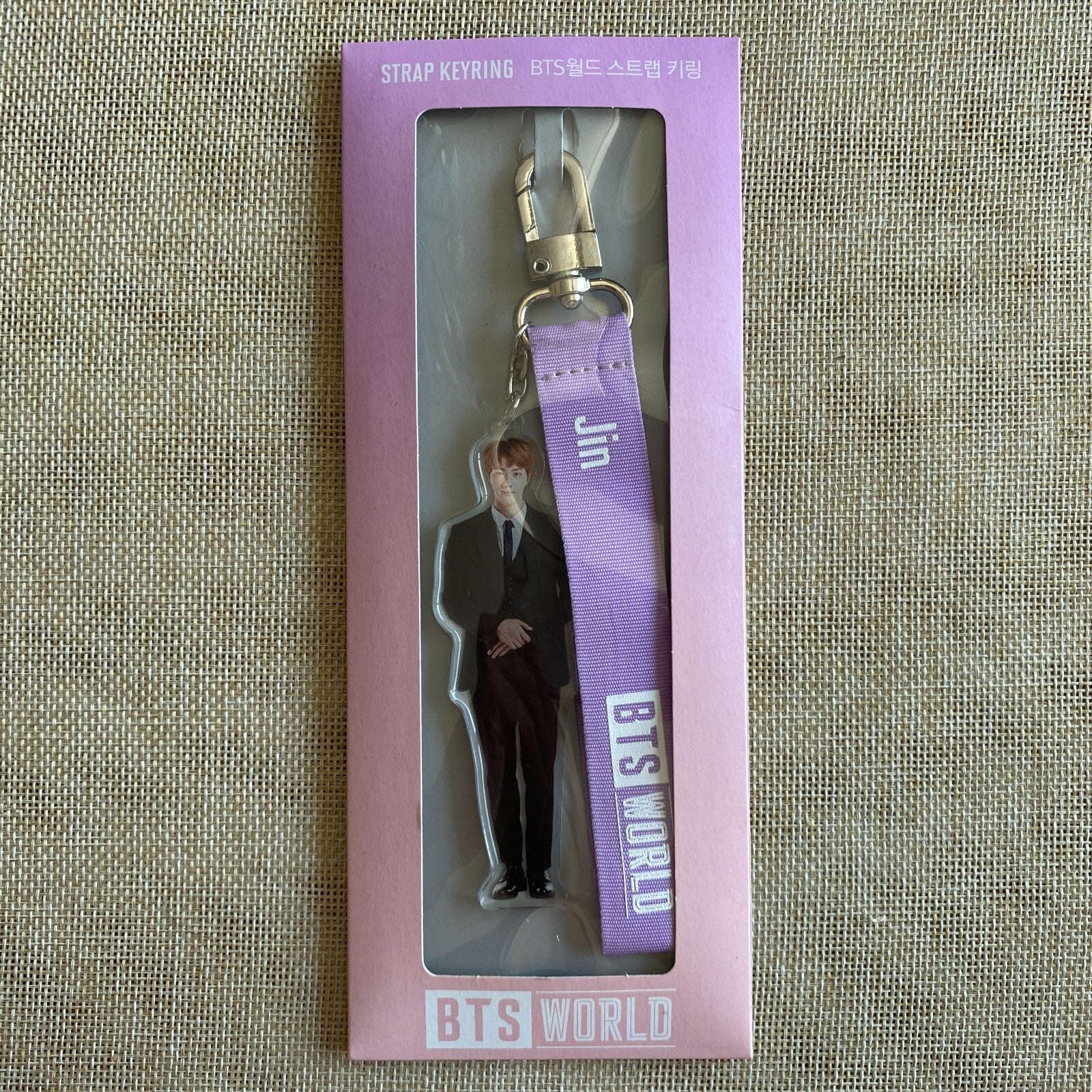 BTS JIN [ World Strap ] Official Keyring Key Ring / New, Sealed / Gift
