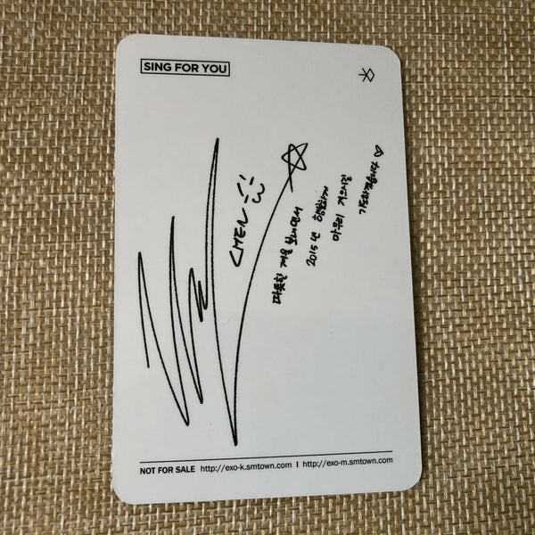EXO CHEN #1 [Sing For You] Official Photocard, Winter 4th Mini Album / Gift