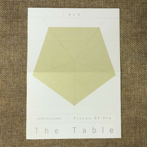 Nu'est REN [ THE TABLE ] Official Folding Photo Card, 7th Mini / New / Gift