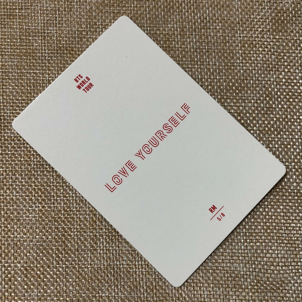 BTS RM 5/8 [ Love Yourself World Tour ] Official Mini Photocard / New / Gift