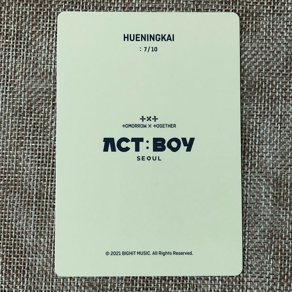 TXT HUENINGKAI 7/10 [ ACT : BOY SEOUL ] Official Mini Photocard / New / Gift