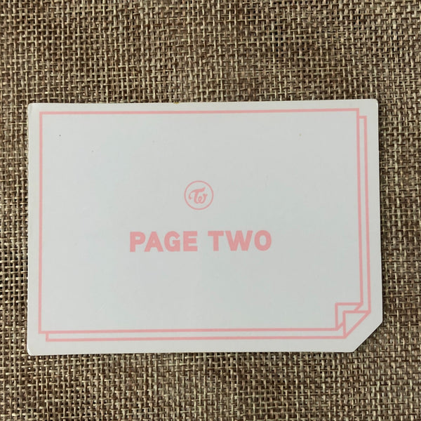 TWICE GROUP [ PAGE TWO ] Official Photocard, 2nd Mini Mint Ver. / New / Gift