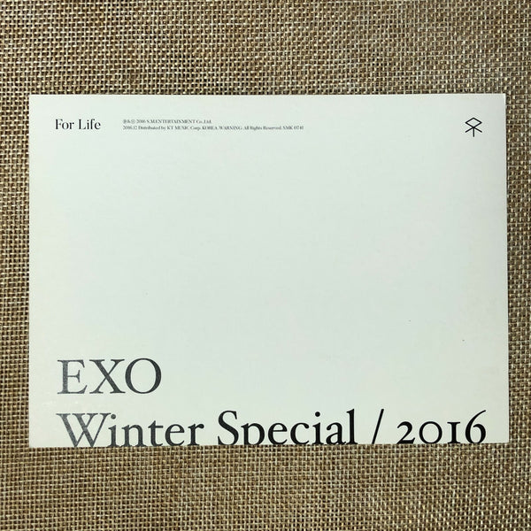 EXO BAEKHYUN [2016 Winter Special For Life] Official Postcard Photo / New / Gift
