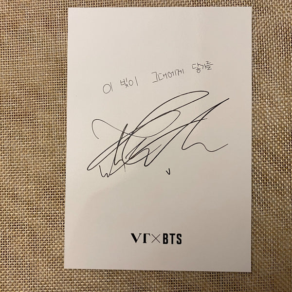 BTS V [VT Cosmetics Sign Message] Official Postcard Photocard / New, Rare / Gift
