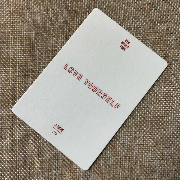 BTS J-HOPE 2/8 [ Love Yourself World Tour ] Official Mini Photocard / New / Gift