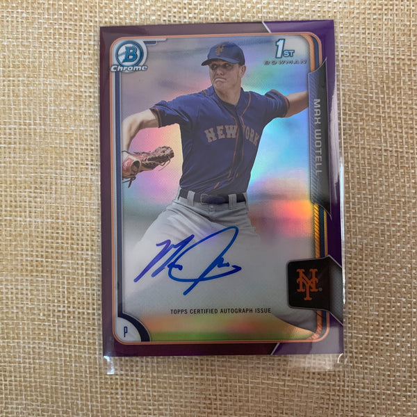 2015 Bowman Chrome Purple Refractor Auto Max Wotell 232 of 250 / Mint / Gift