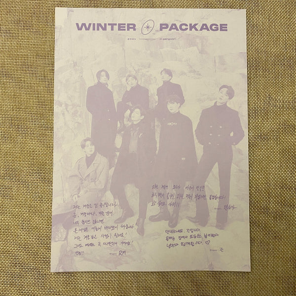 BTS GROUP [2021 Winter Package] Official Mini Poster Set (2ea) / New, Rare /+G
