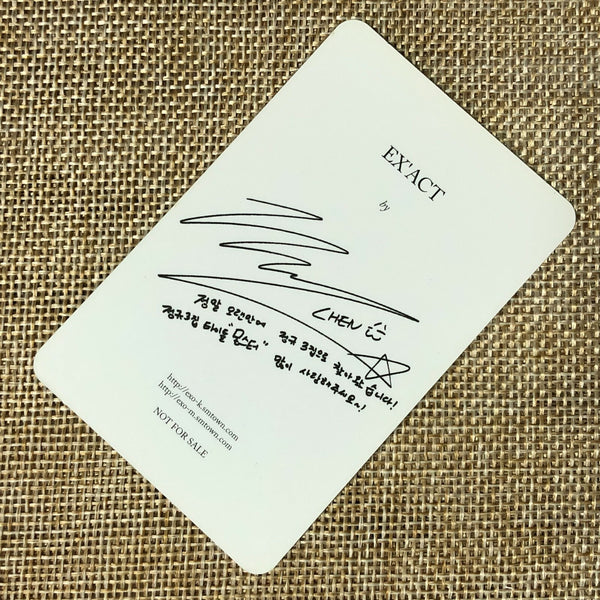 EXO CHEN [ EXACT EX'ACT ] Official Photocard, 3rd Album Korean Ver / New / Gift