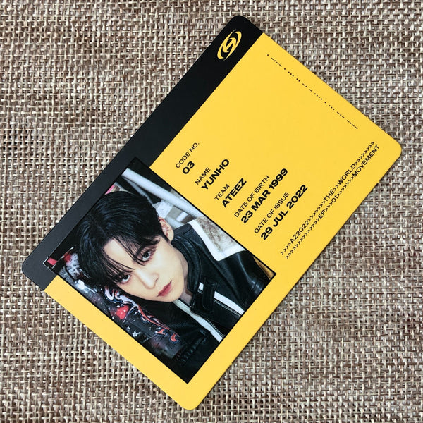 ATEEZ YUNHO [THE WORLD EP.1 : MOVEMENT] Official ID Photocard, Diary Ver. / Gift