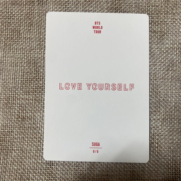 BTS SUGA 8/8 [Love Yourself World Tour] Official Mini Photocard / New, Rare /+G