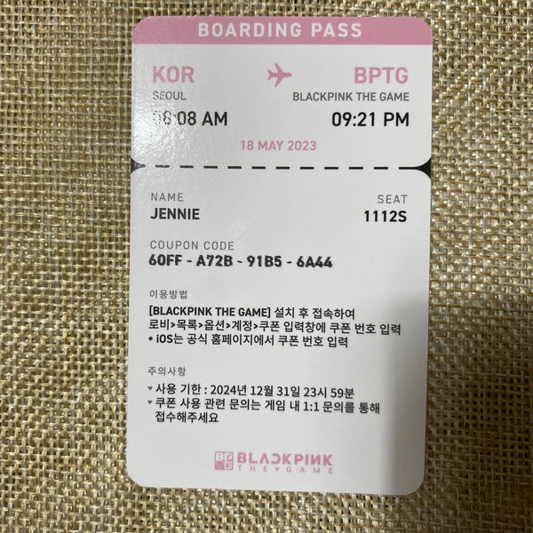 BLACKPINK JENNIE #2 [THE GAME COUPON Card] Official Keyring Photocard Set / Gift