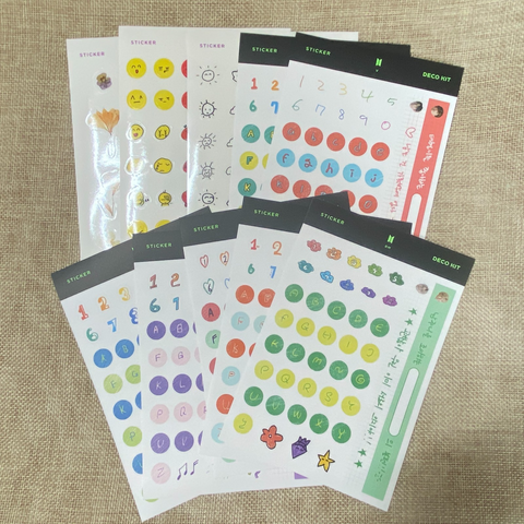 BTS GROUP [ 2022 Deco KIT ] Official Sticker Pack (10 pcs) /New, Rare / Gift