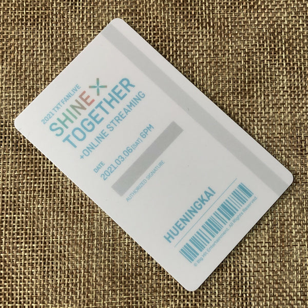 TXT HUENINGKAI [ 2021 Shine Together Fanlive ] Official Card Ticket / New / Gift