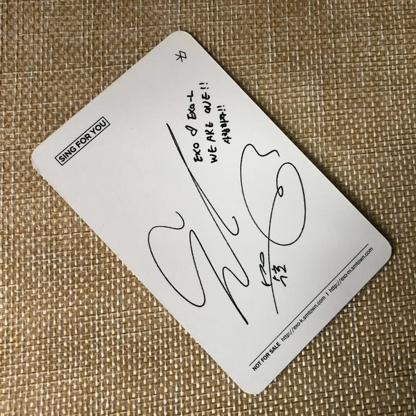 EXO SUHO [ Sing For You ] Official Photocard, Winter 4th Mini Album / Used