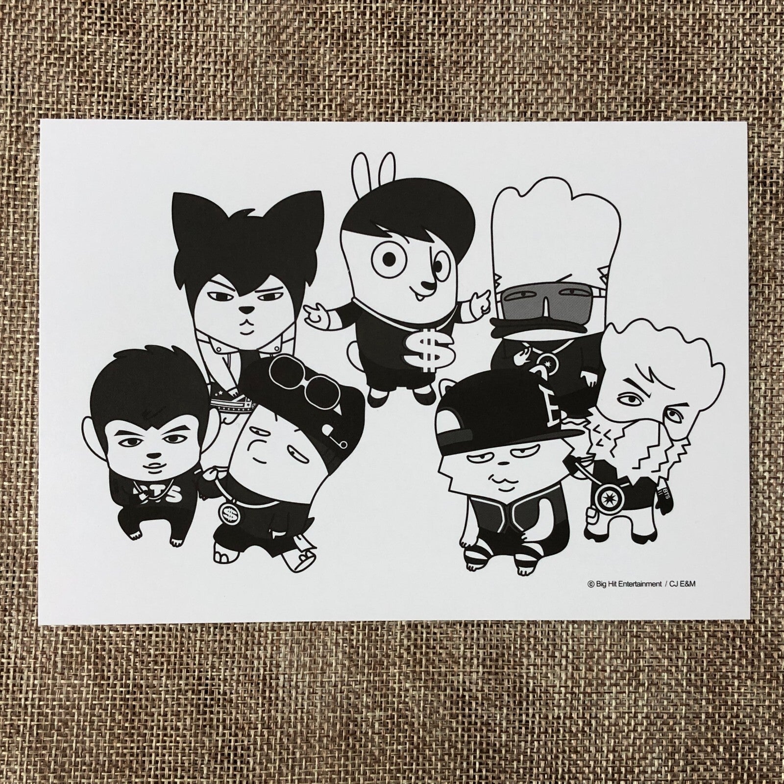 BTS GROUP [ 2 Cool 4 Skool ] Official Postcard Photocard / New / Gift