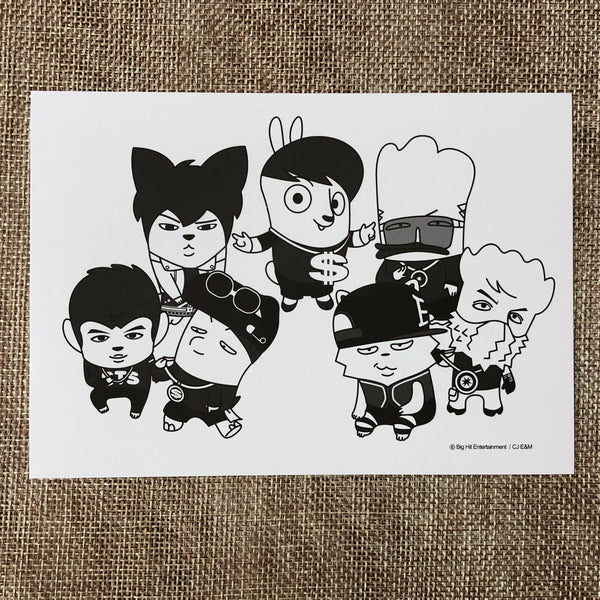 BTS GROUP [ 2 Cool 4 Skool ] Official Postcard Photocard / New / Gift