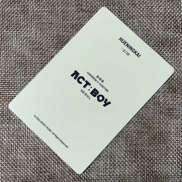 TXT HUENINGKAI 2/10 [ ACT : BOY SEOUL ] Official Mini Photocard / New / Gift