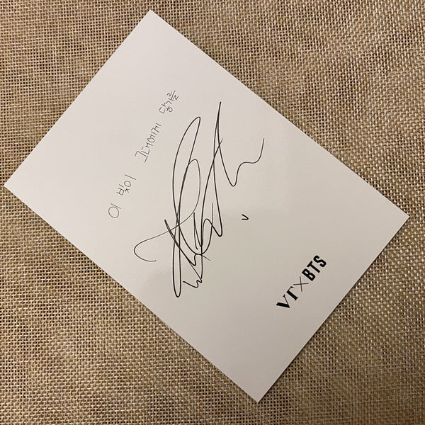 BTS V [VT Cosmetics Sign Message] Official Postcard Photocard / New, Rare / Gift
