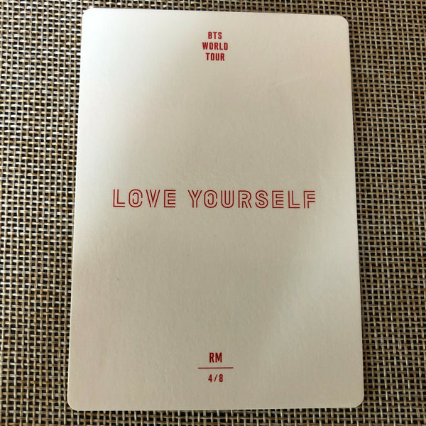 BTS RM 4/8 [ Love Yourself World Tour ] Official Mini Photocard / New / Gift