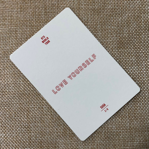 BTS SUGA 2/8 [ Love Yourself World Tour ] Official Mini Photocard / New / Gift