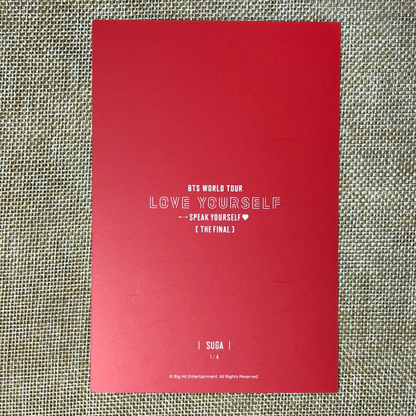 BTS SUGA 1/4 [Speak Yourself The Final] Official Postcard Photocard / New / Gift