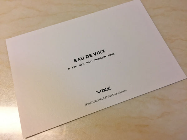 VIXX [EAU DE VIXX] Official PostCard Black Ver Photocard #5, 3rd Album / Gift