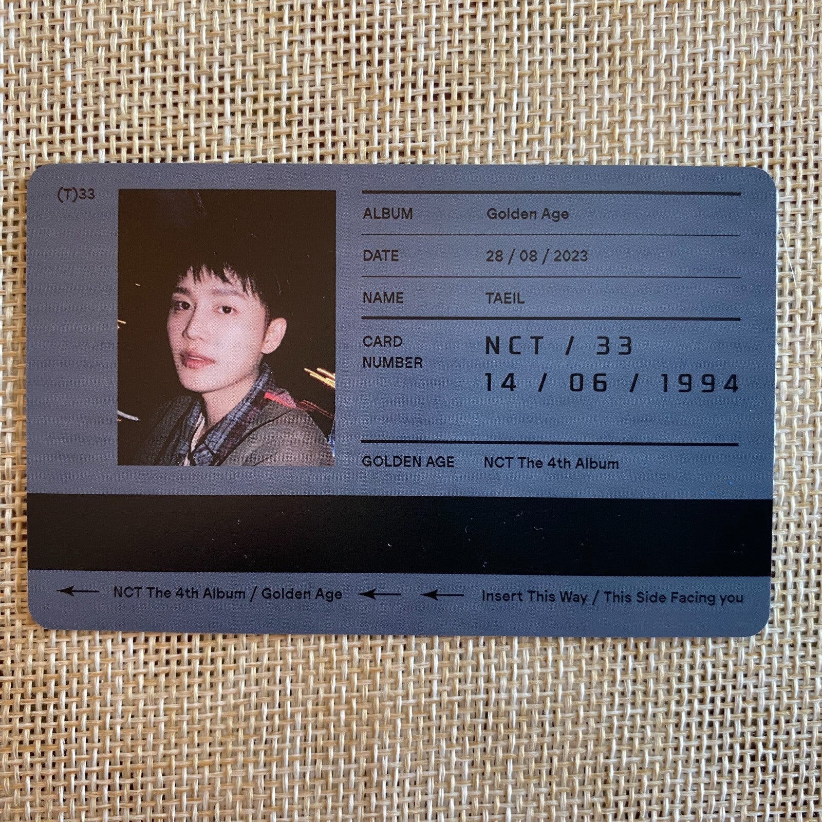 NCT 2023 TAEIL [ Golden Age ] Official Transportation Photocard / New / Gift